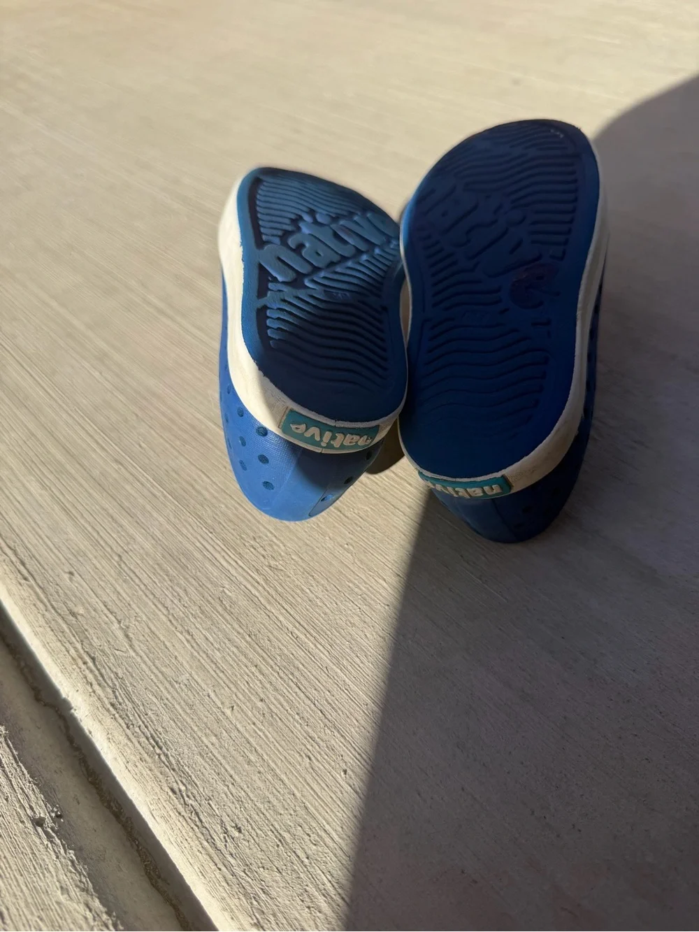 Native Kids Water Shoe Slip-On in Blue with White Toe